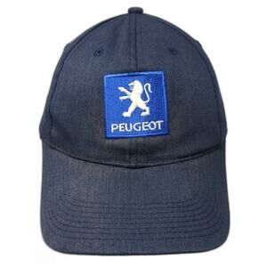 Peugeot Baseball Cap Blue One Size Strapback Logo Patch Automotive Car Hat